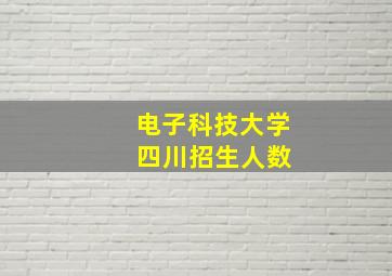 电子科技大学 四川招生人数